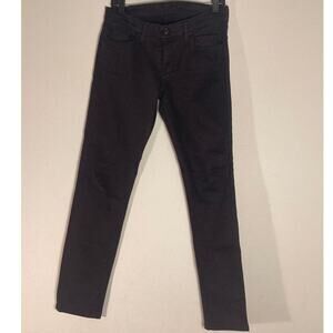 7 For All Mankind Straight Leg Dark Black Premium Denim Cotton Jeans ~ Sz 27